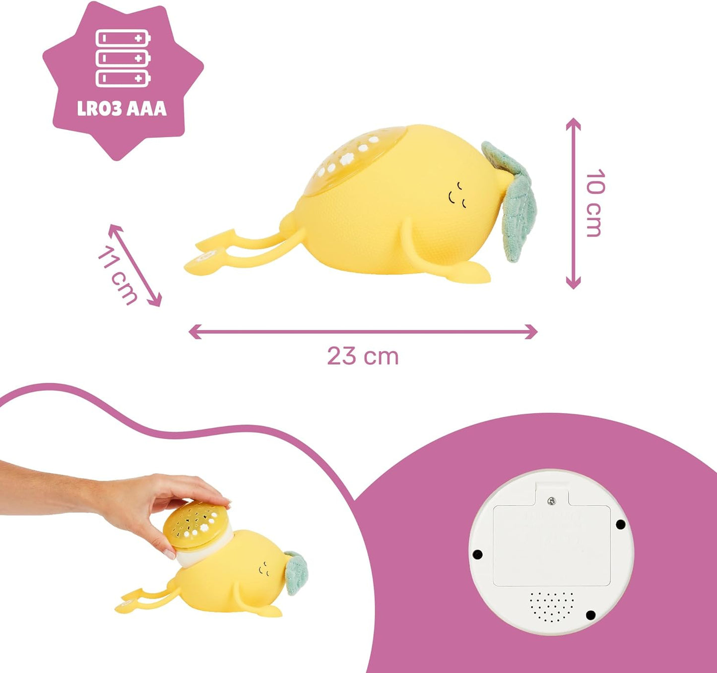 Badabulle Lampa de veghe Basile in forma de lamaie cu proiectii si sunete linistitoare - imaginea 7