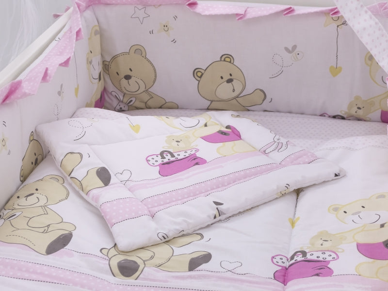 MyKids Lenjerie MyKids Teddy Play Pink M1 4+1 Piese 120x60 - imaginea 2