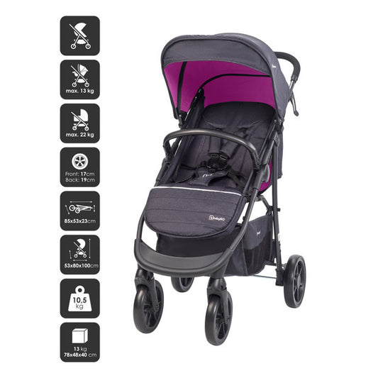 BabyGo - Carucior Style 3 in 1 Rosa