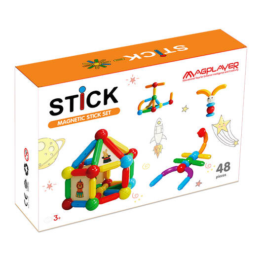 Set de constructie magnetic - STICK (48 piese)