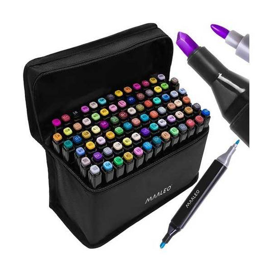 Set 80 Markere Permanente Cu Doua Varfuri Iso Trade MY672