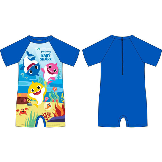 Costum de baie UV cu maneci scurte si fermoar Baby Shark EPLUSM EPMBS5244061