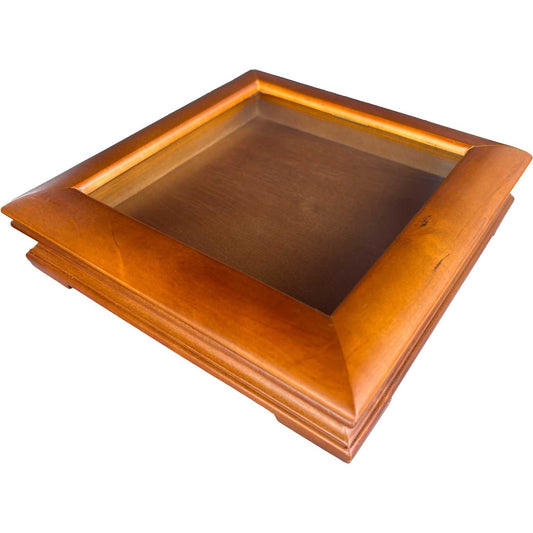 Cutie depozitare lemn cu geam 20.5x20.5x4.5 cm OEM