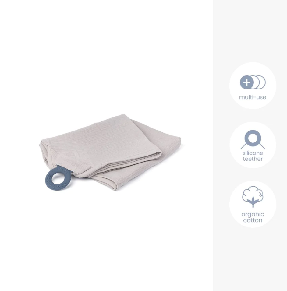 Doomoo Esarfa pentru alaptat multifunctionala din bumbac organic Mom’n Play Almond - imaginea 6