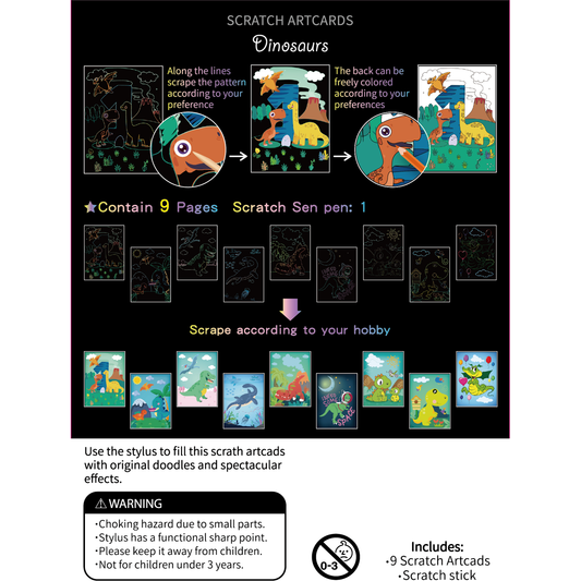 Set 9 planse razuibile Scratch ArtCards Bambinice BN047