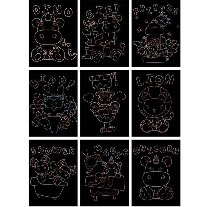 Set 9 planse razuibile Scratch ArtCards Bambinice BN047