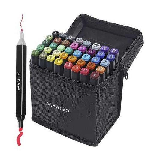 Set 40 Markere Permanente Cu Doua Varfuri Iso Trade MY835