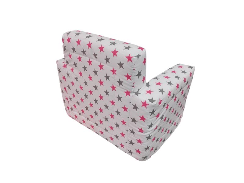 Fotoliu din burete pentru copii MyKids Stelute White Grey Pink