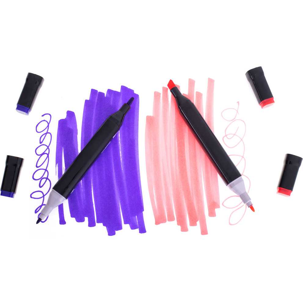 Set 48 Markere Permanente Cu Doua Varfuri 14x11x17 cm Ikonka IK852