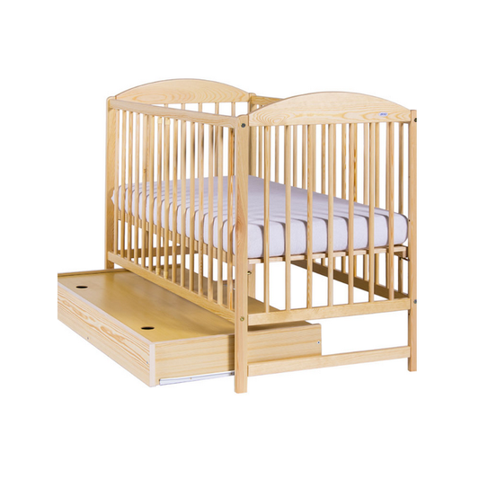 Patut Drewex Lulaya cu sertar - Natur + Saltea Cocos 8 Cm