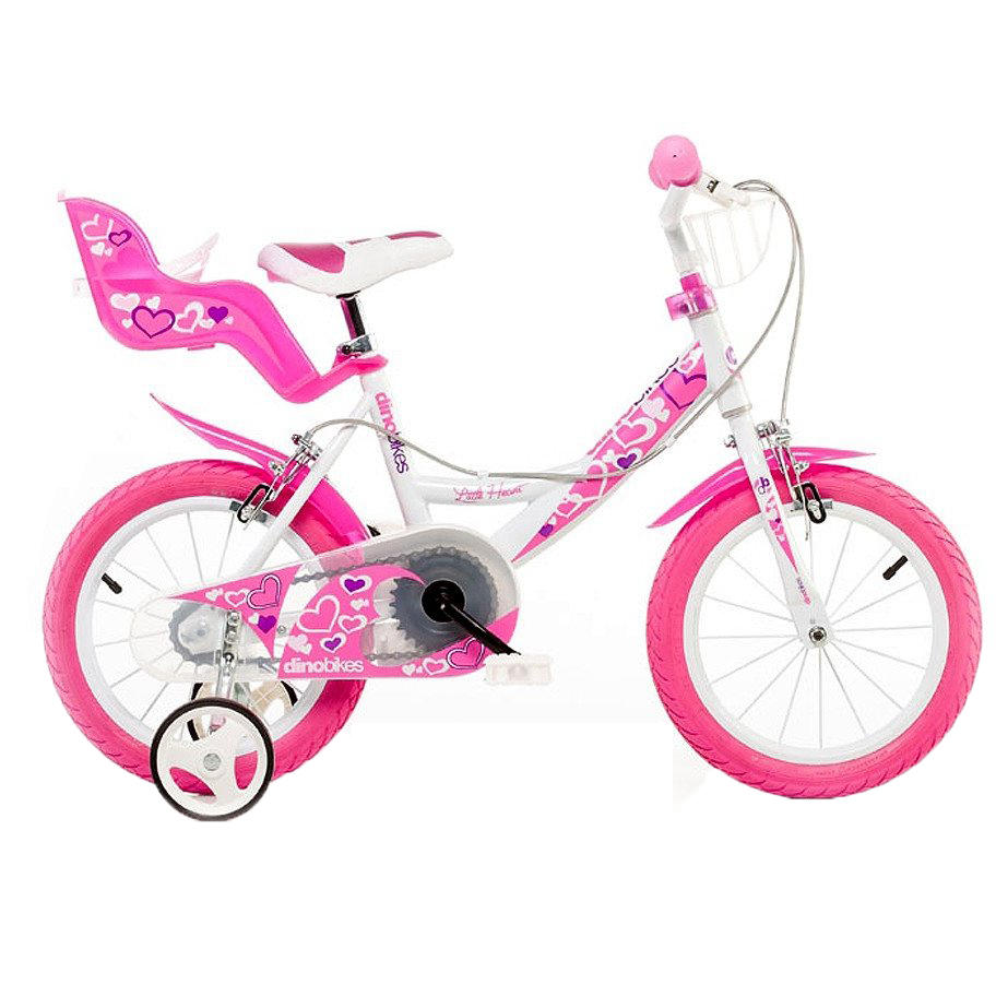 DINO BIKES Bicicleta roz cu inimioare 14" - imaginea 2