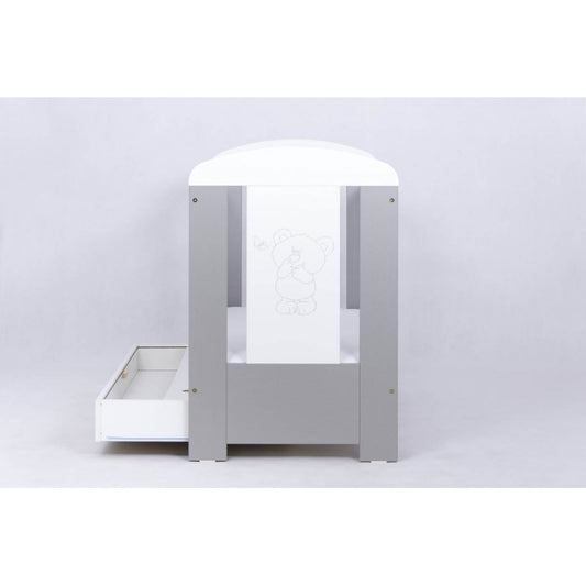 Patut Drewex Bear cu sertar - Silver + Saltea Cocos 8 Cm