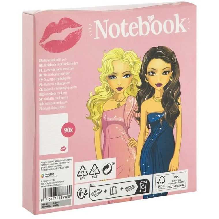 Carnetel Besties cu Pix 90 de File Liniate,15 x 10.5 cm Grafix GR140045