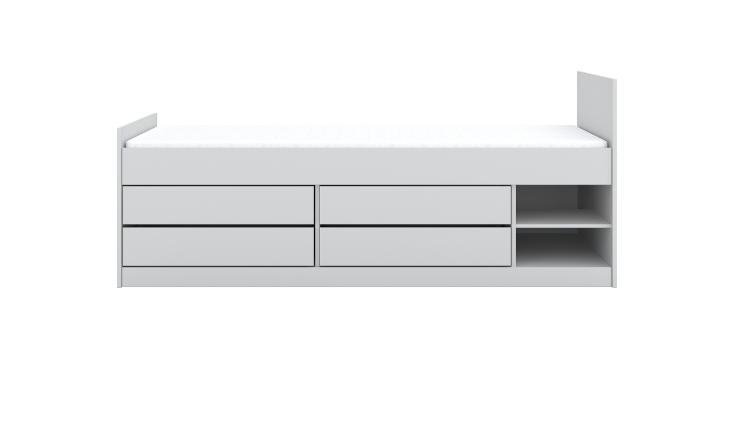 Pat copii Kocot Kids Leon 200x90 cu saltea si sertare