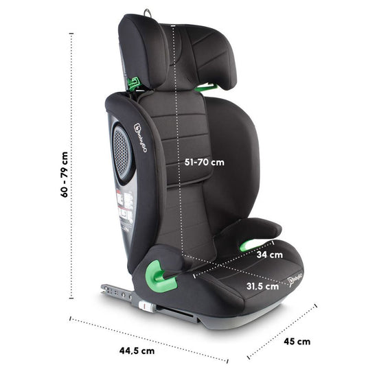 BabyGo - Scaun auto SafeChild2 Black, 100-150 cm, certificat R129
