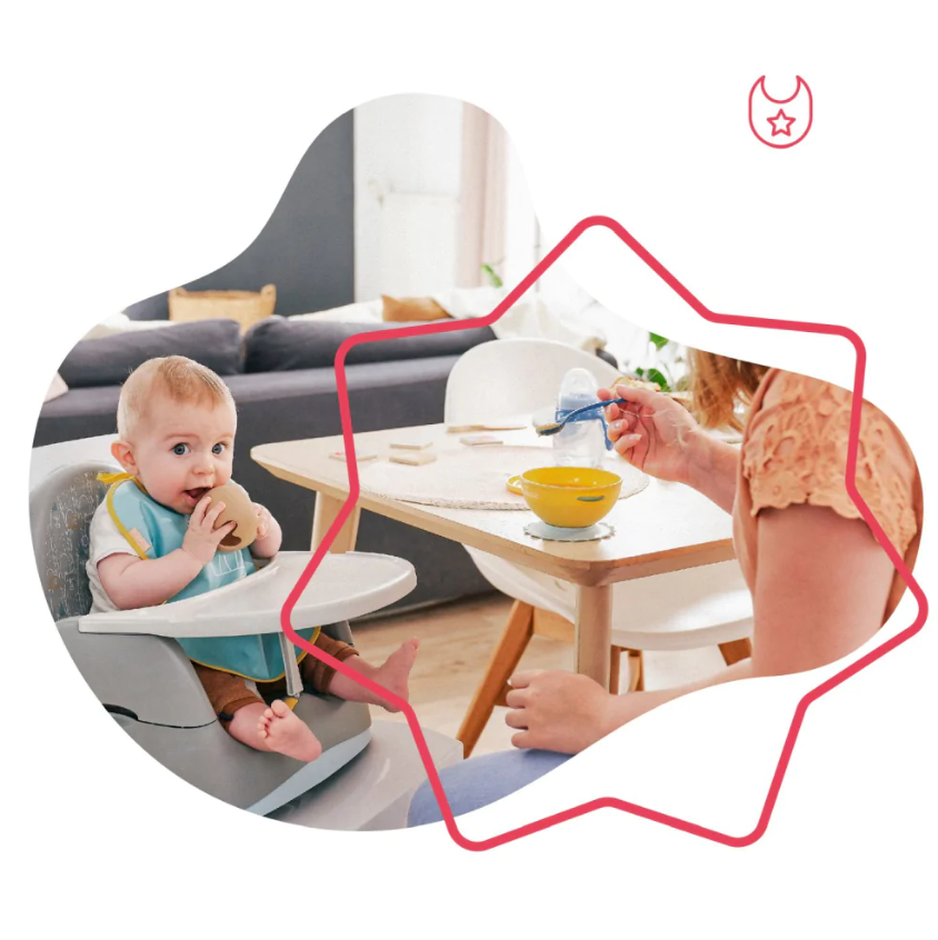 Set 3 boluri colorate pentru mancare, cu suport inclus