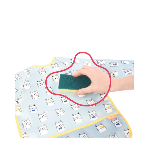 Badabullle - Bavetica cu maneci, albastra cu pisicute