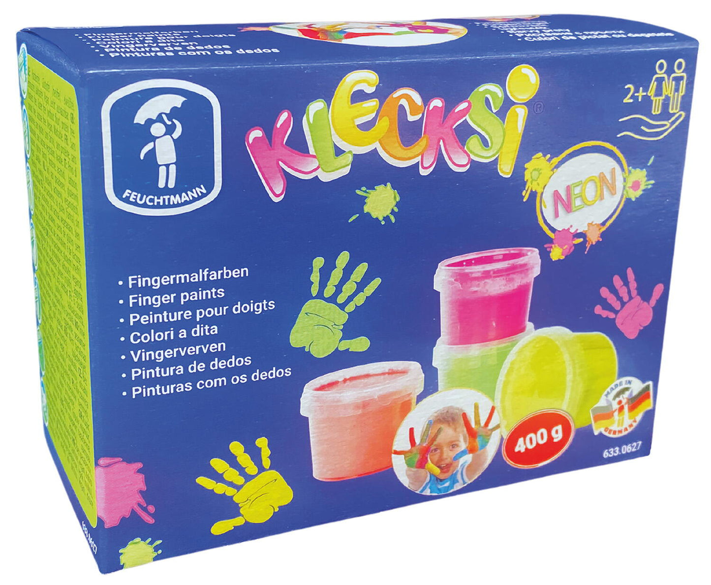 Vopsea pentru pictura cu degetele - 4 culori neon