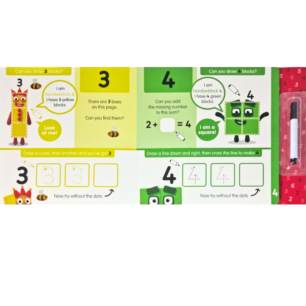 Carticica Scriu si sterg Numberblocks 1-10