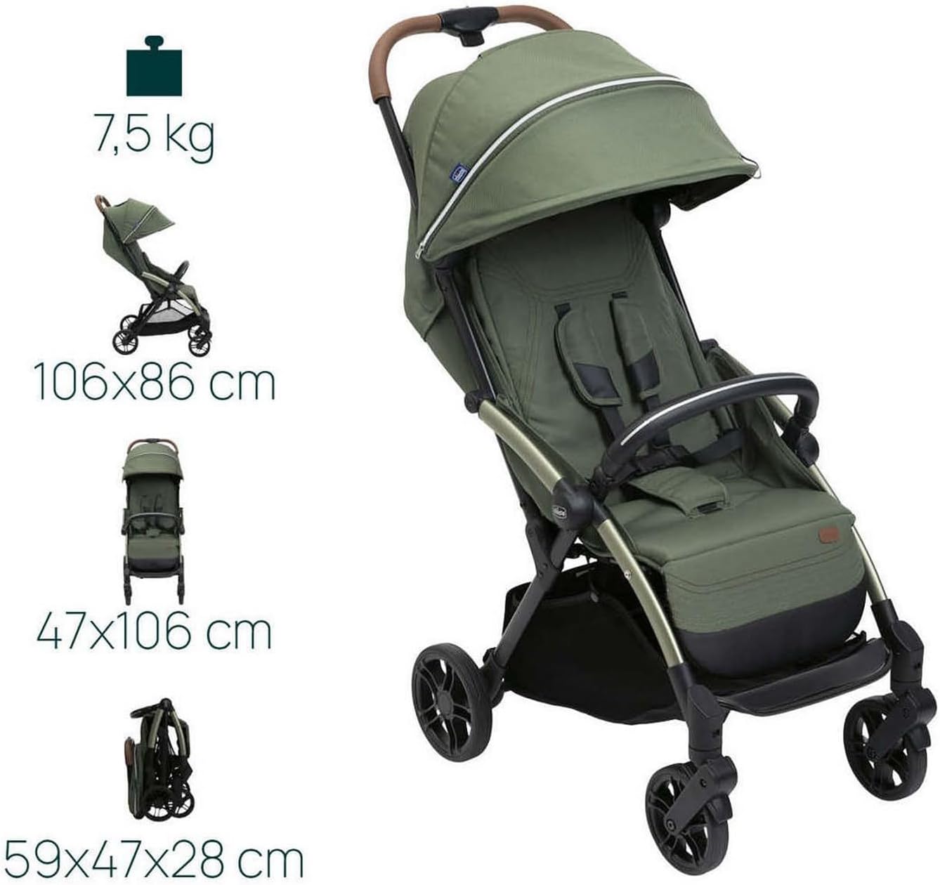 Carucior sport Chicco Goody XPlus Twinkle Green (Verde), 0luni+