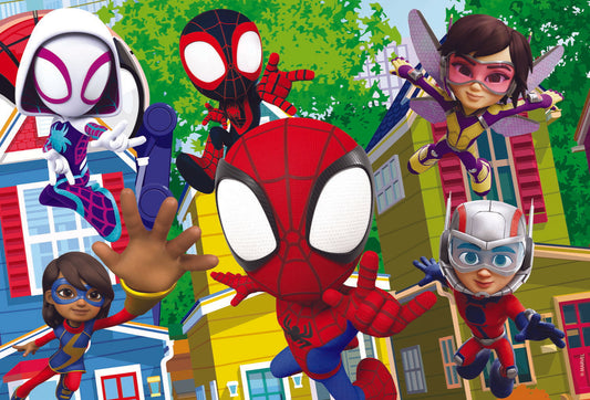 Puzzle de colorat - Distractie cu paienjenelul Marvel si prietenii lui uimitori (24 piese)