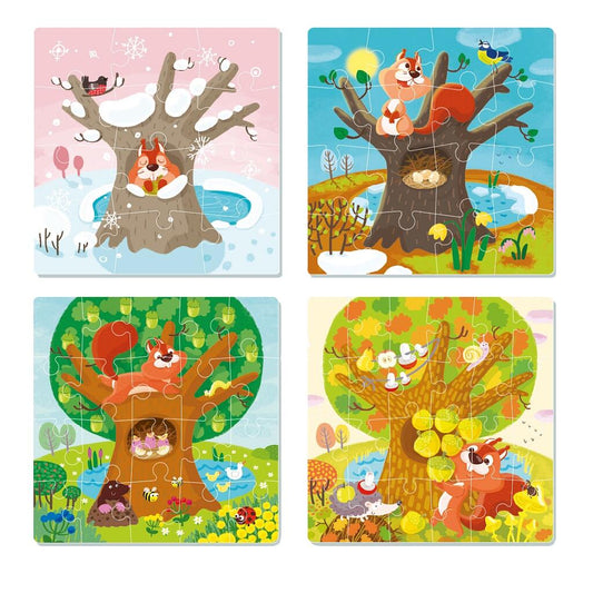 Puzzle 4 in 1 - Anotimpurile (12, 16, 20, 24 piese)