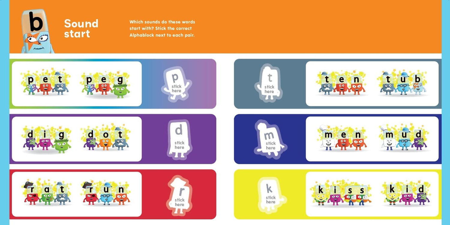 Carticica cu activitati Alphablocks - Lipesc, ma joc & invat