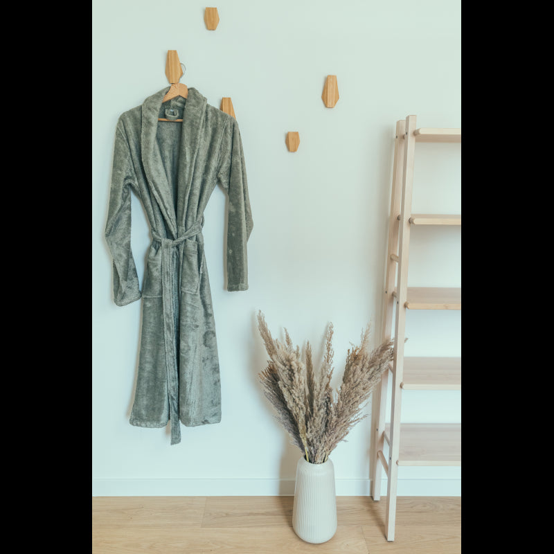 Halat de Baie Frotir din Bambus pentru Adulti XL Whisper Green Timboo TM-BADXL-540