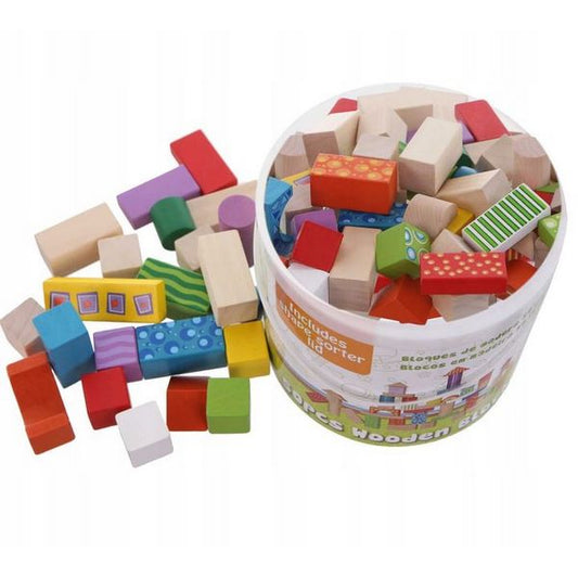 Cuburi din lemn Ecotoys (50 bucati)