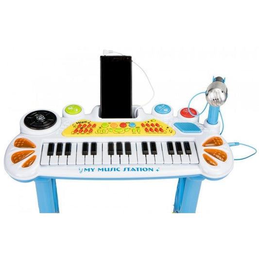 Pian cu microfon Ecotoys HC490441 Albastru