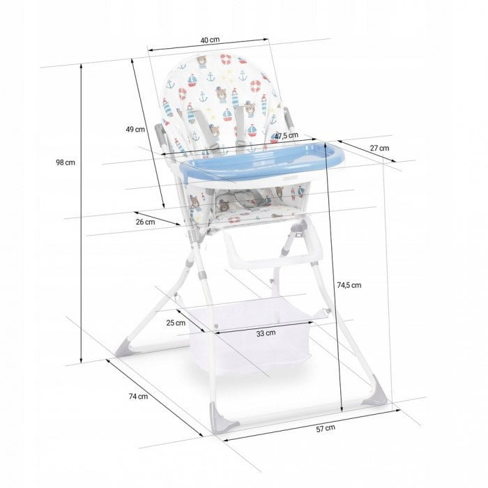 Scaun de masa Ricokids Eldo - Alb - Albastru