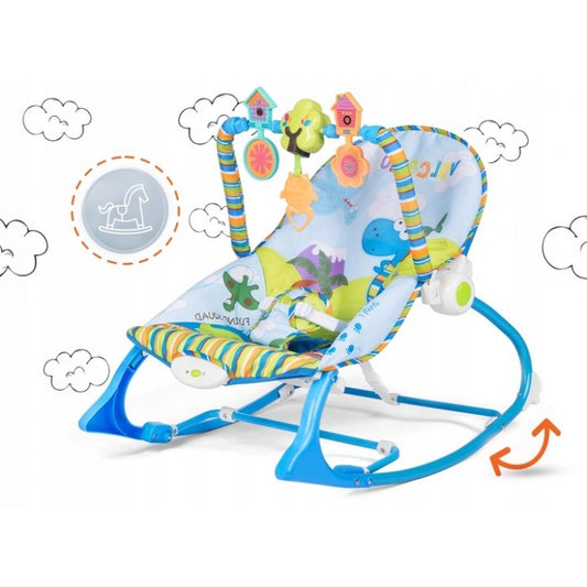 Balansoar multifunctional cu vibratii si muzica Ricokids 7302 - Albastru