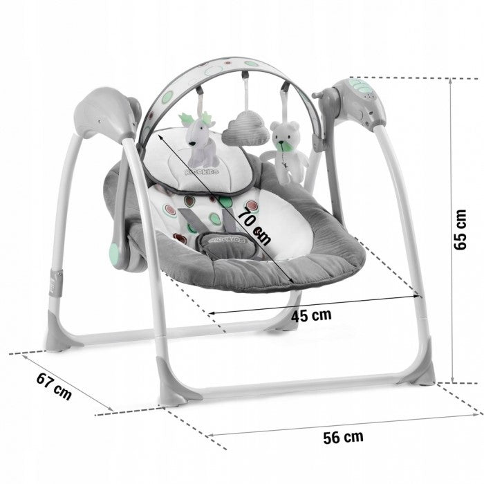 Leagan electric cu muzica Ricokids 7321 - Gri
