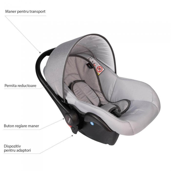 Scaun auto 0-10 kg VESSANTI Crooner Prestige - Light Gray