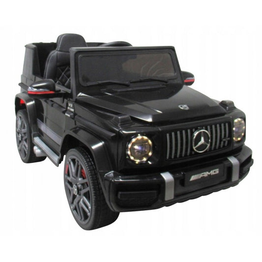 Masinuta electrica cu telecomanda, roti EVA, scaun piele Mercedes G63 - Negru