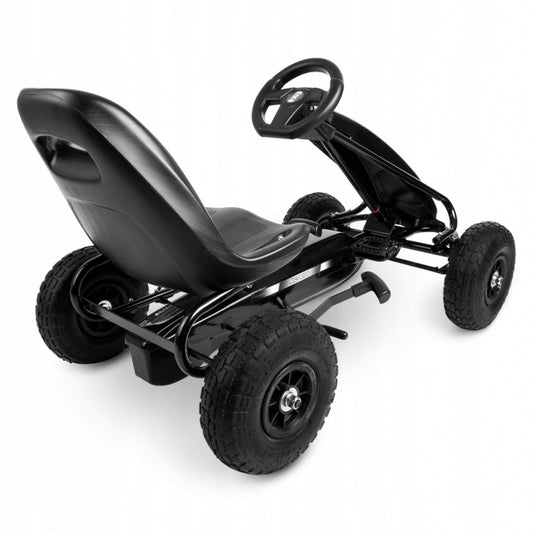 Kart cu pedale si roti gonflabile, Gokart RK-590 Ricokids 759000, Negru
