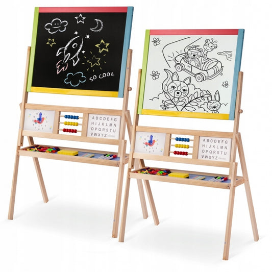Tabla educationala cu doua fete si accesorii Ricokids RK-801, 113 x 69 x 37 cm, Multicolora