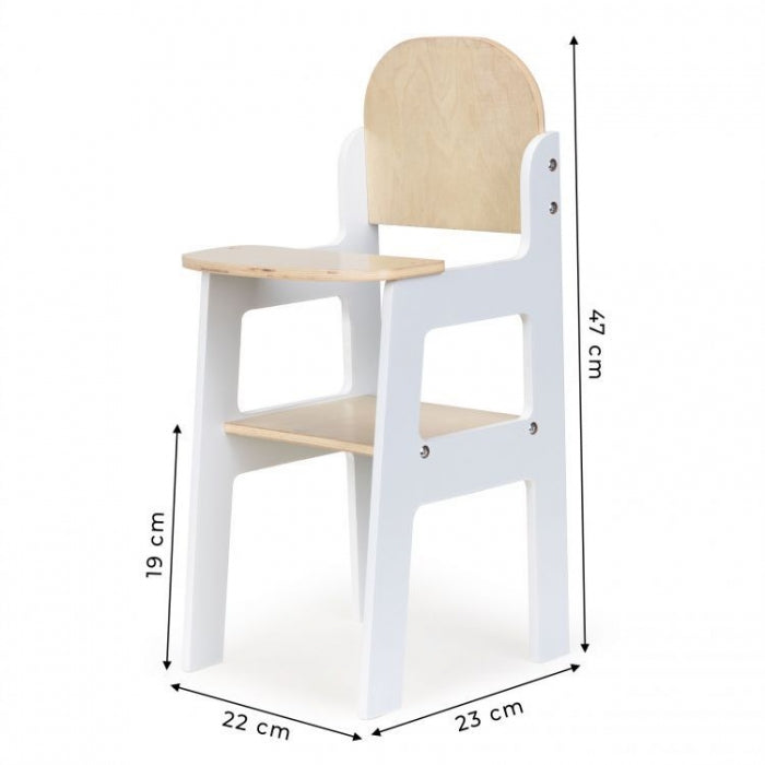 Scaun din lemn pentru papusi sau ursuleti Ecotoys ESC-W-0196