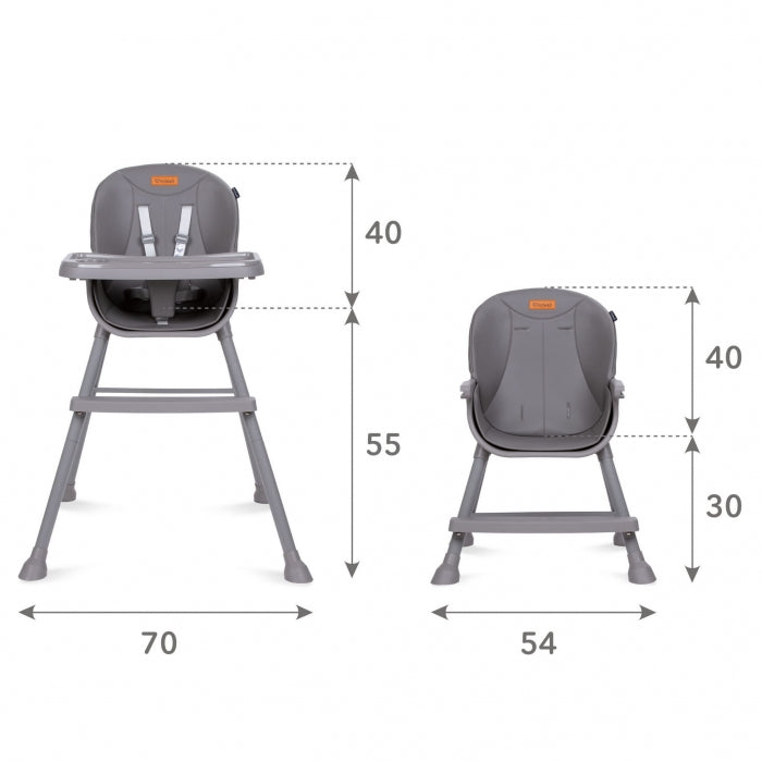 Scaun de masa 4 in 1 Kidwell EATAN Gray