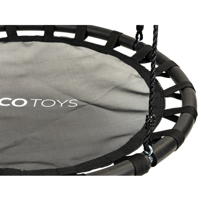 Leagan pentru copii rotund, tip cuib de barza, suspendat, 100 cm, Ecotoys MIR6300 - Negru