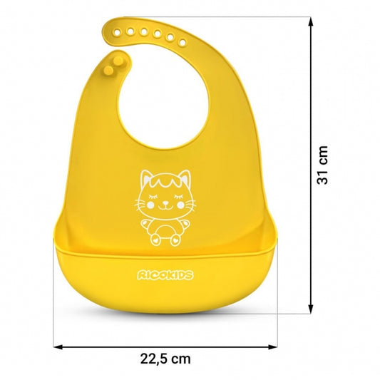 Bavetica din silicon cu buzunar Ricokids 700390 - Galben