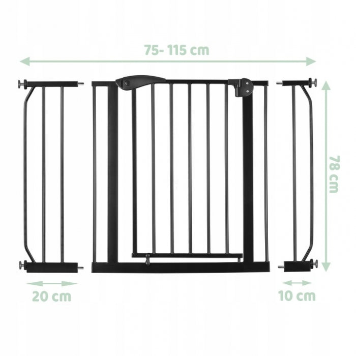 Poarta siguranta 75-115 cm Nukido 718300 - Negru