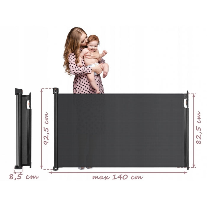 Bariera de protectie pentru scari si usi, 50-140 cm, Nukido 718400 - Negru