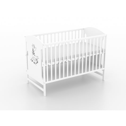 Patut fara sertar VESSANTI Milo Girafa Alb + Saltea Cocos 12 cm