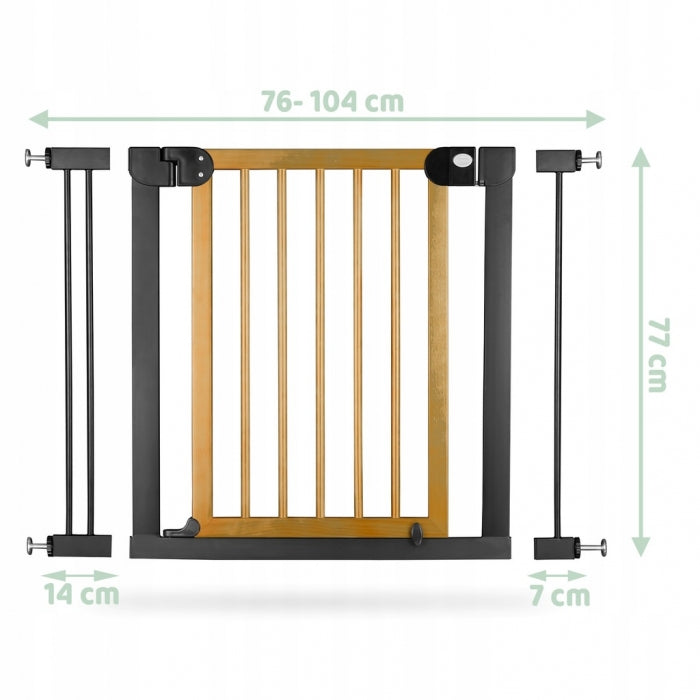 Poarta siguranta 76-104 cm Nukido - Metal + Lemn