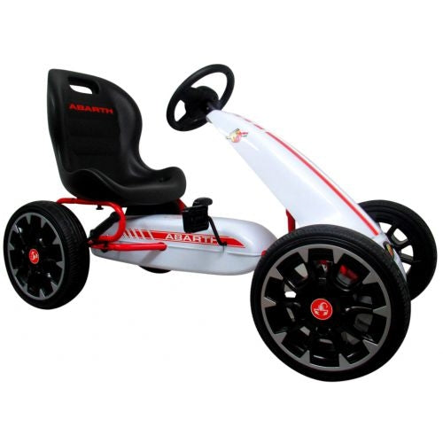 Kart cu pedale ABARTH, 3-7 ani, roti din spuma EVA, G6 R-Sport - Alb