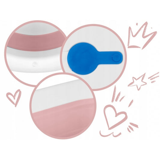 Cadita de baie cu dop de scurgere si termometru Ricokids RK-282 - Roz