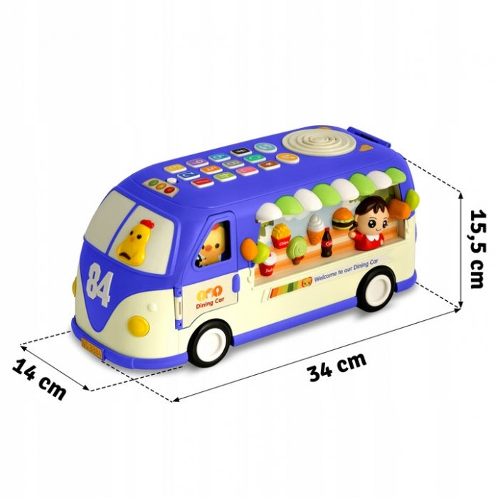 Jucarie educativa in forma de autobus cu sunete si cuburi Ricokids RK-741 - Albastru