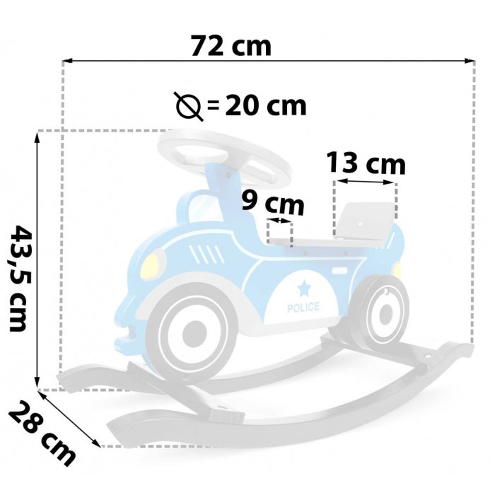 Balansoar masina de politie din lemn Ricokids 785000