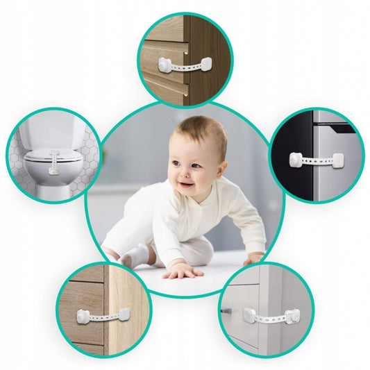 Incuietori de siguranta pentru usi si sertare, 6 bucati, Ricokids 798200 - Alb